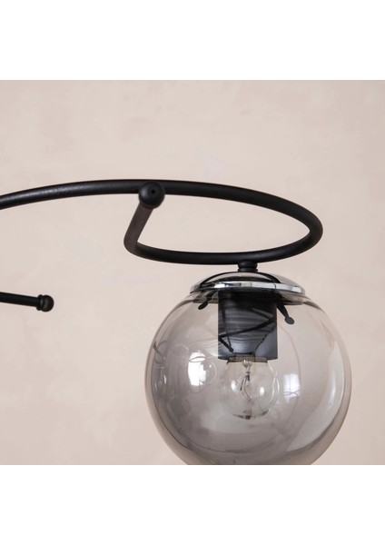 Üç Siyah Camlı Füme Renkli Sarkıt Avize modelleri