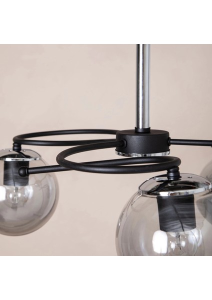 Üç Siyah Camlı Füme Renkli Sarkıt Avize fırsatları