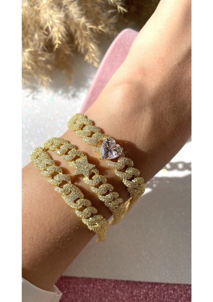 Altın Kaplama Yıldızlı Gurmet Model 925 Ayar Gümüş Bileklik modelleri