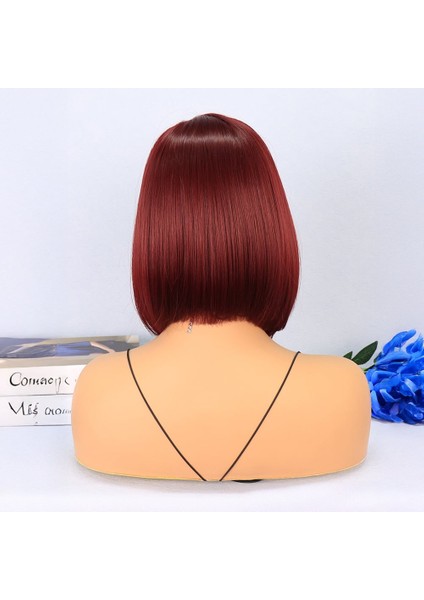 Kızıl Kısa Yan Tül Peruk fırsatları