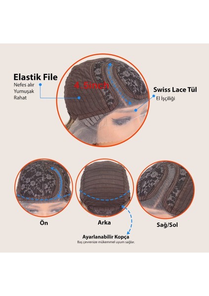 Kızıl Kısa Yan Tül Peruk indirimleri