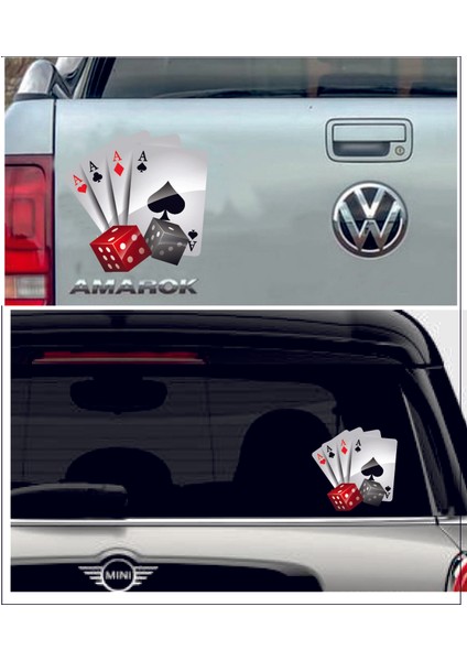 Poker Iskambil Kağıdı Sticker - Araba Oto Motosiklet Araç Sticker 00093 fırsatları