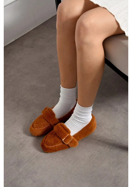 Vera Tavşan Tüyü Lastikli Tokalı Kaydırmaz Taban Kadın Babet Panduf Ev Terliği modelleri