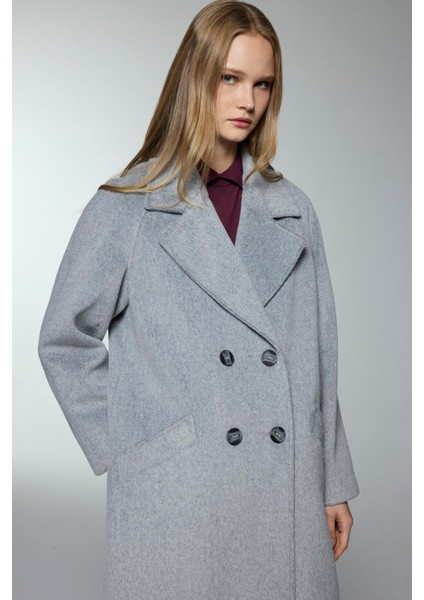 Kruvaze Yaka Cep Detaylı Kaşe Kaban modelleri