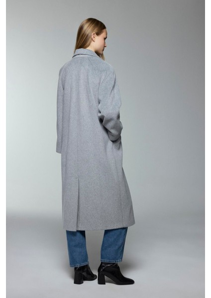 Kruvaze Yaka Cep Detaylı Kaşe Kaban indirimleri