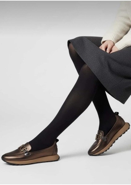 D25KA-7255 Bakır Hakiki Deri Tam Ortopedik Kadın Casual Günlük Ayakkabı