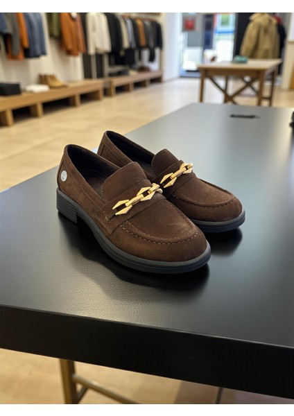 D25KA-725 Kahve Hakiki Deri Tam Ortopedik Kadın Casual Günlük Ayakkabı