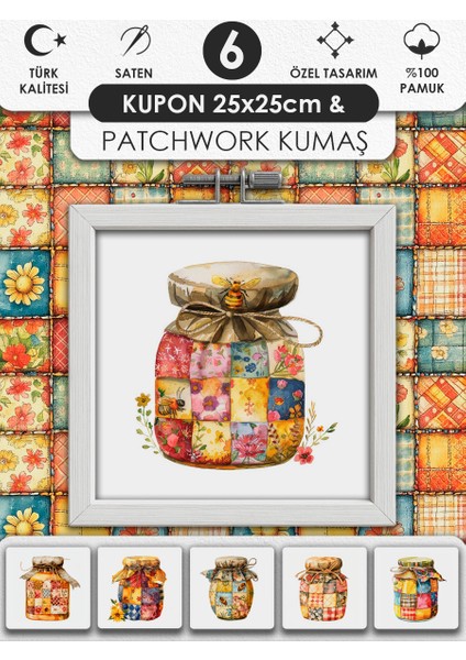 Patchwork Kumaş Seti – Dikiş ve Hobi Için %100 Pamuk Desenli Kumaş Kuponları