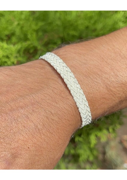 Kazaziye El Örgüsü Gümüş Bileklik BIL2017