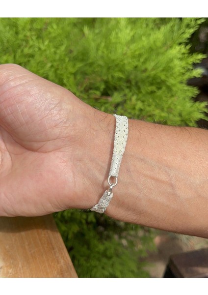 Kazaziye El Örgüsü Gümüş Bileklik BIL2017