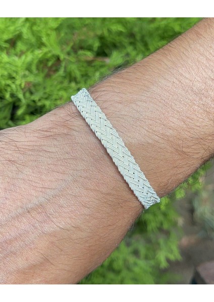 Kazaziye El Örgüsü Gümüş Bileklik BIL2017