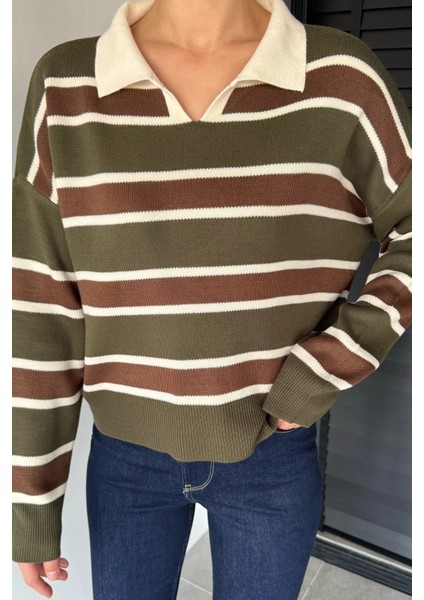 Kadın Çizgili Triko Kazak P-00019020 modelleri