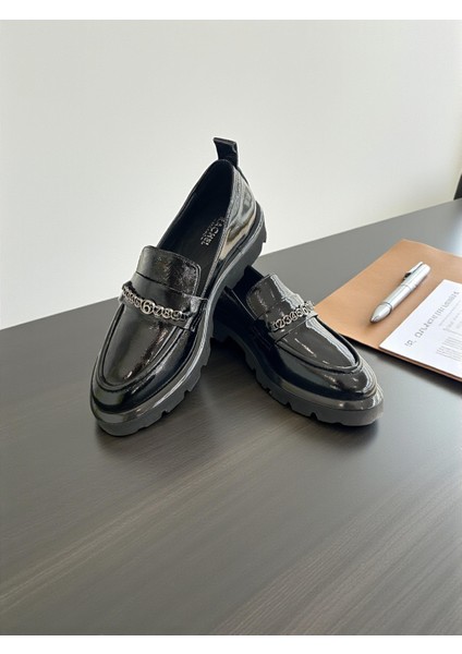 M4152 Siyah Rugan Hakiki Deri Tam Ortopedik Kadın Casual Günlük Ayakkabı modelleri