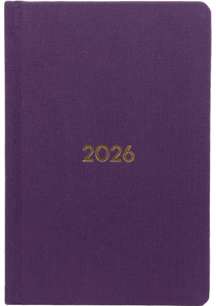 Ajandası Yeniköy 2026 Mor - Haftalık Keten Sert Kapak Cep Boy 9X14