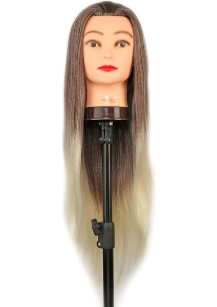 Kuaför Eğitim Mankeni / Yaki + Masa Aparatı / Kahverengi / Platin fiyatları