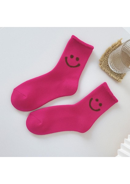 Çocuk Gülen Surat Desenli Sürpriz Havlu Soket Çorap Çok Renkli fırsatları