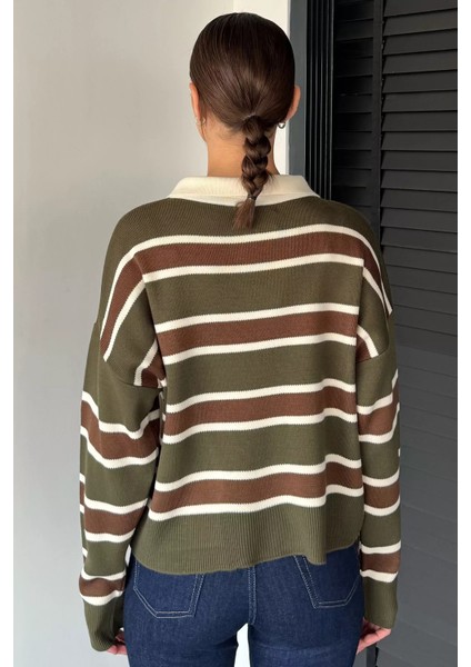 Kadın Çizgili Triko Kazak P-00019020 fırsatları