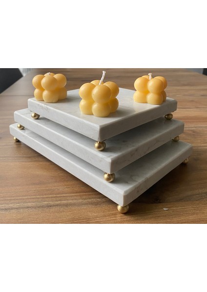 3'lü Mermer Sunum Seti