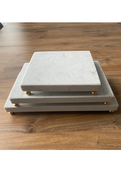 3'lü Mermer Sunum Seti modelleri