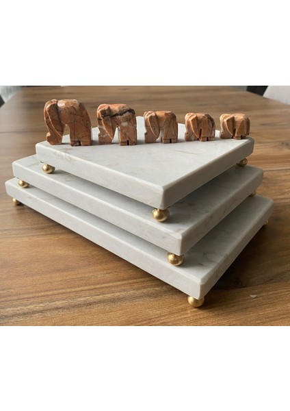 3'lü Mermer Sunum Seti fırsatları