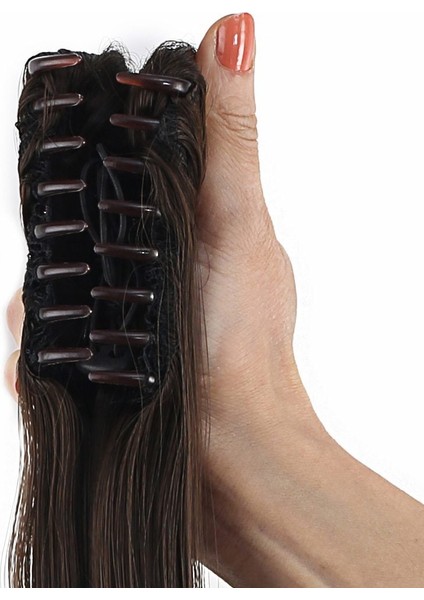 Tokalı Düz At Kuyruğu / Açık Kahve indirimleri