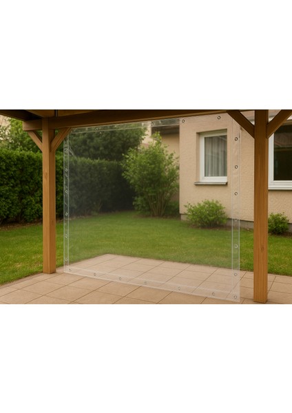 Ölçülerle Şeffaf Cam Mikası Branda – Kuşgözü Kapsüllü - 0.8 mm Balkon, Teras,kış Bahçesi fiyatları