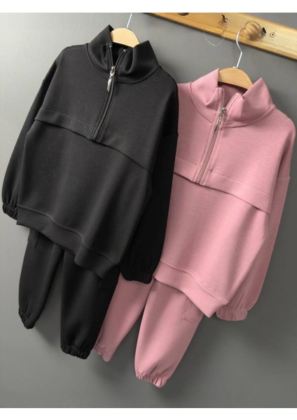 Fermuarlı Kargo Cepli Kız Çocuk Takım Pembe fırsatları