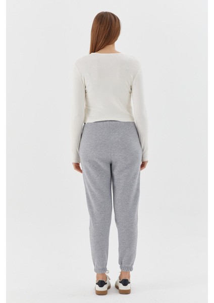 Paçası Lastikli Şardonlu Eşofman Altı Grı Melange indirimleri