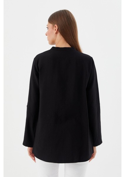 Tasarım Düğmeli Tunik Gömlek Sıyah indirimleri