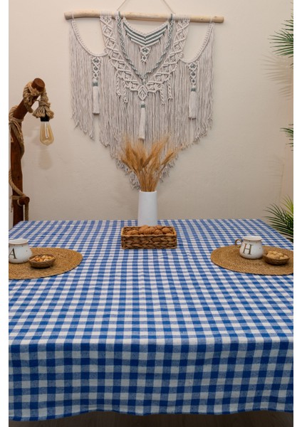 Pötikareli Mavi Ekose Masa Örtüsü 170 x 170 fırsatları
