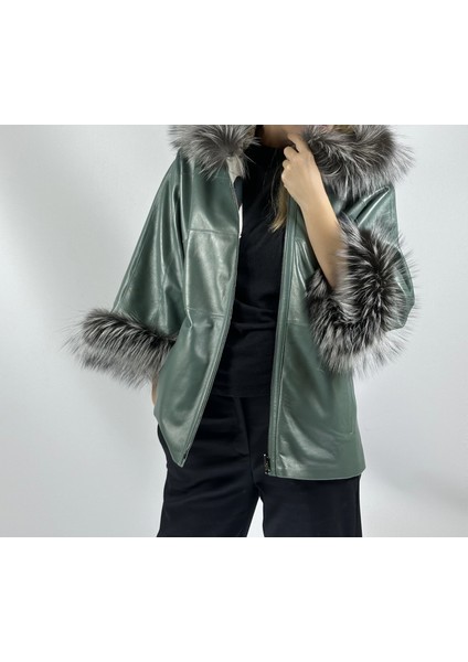 Çift Taraflı Giyilebilir Kadın Deri Mont 340 fiyatları