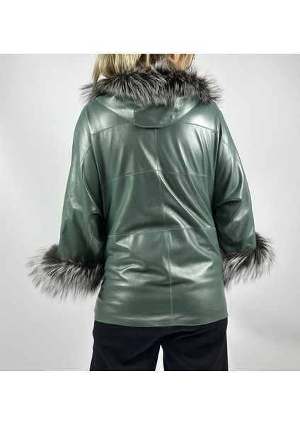 Çift Taraflı Giyilebilir Kadın Deri Mont 340 indirimleri