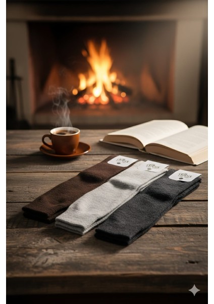 Yün Dizaltı Çorap 3 Lü Setler 36-41 Numara