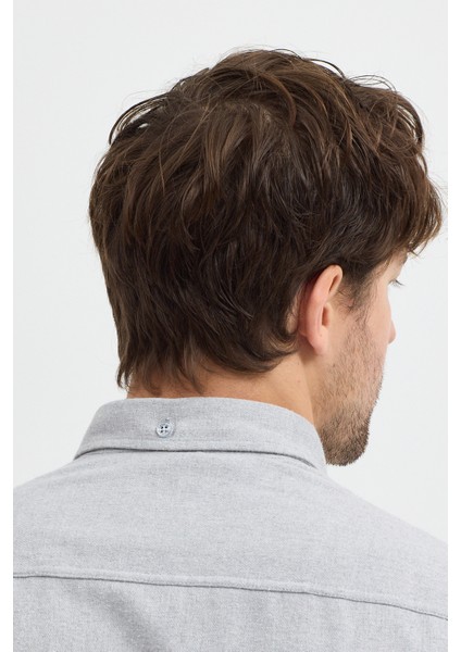 Kaşmir Görünümlü Çift Cepli Regular Fit Uzun Kollu Erkek Gömlek