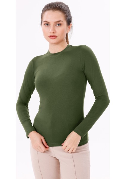 Kadın Uzun Kol Body - Bisiklet Yaka