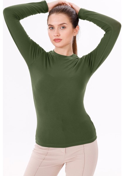 Kadın Uzun Kol Body - Bisiklet Yaka modelleri