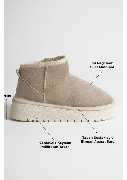 Anila Kadın Bej Kışlık Kürklü Bot fırsatları