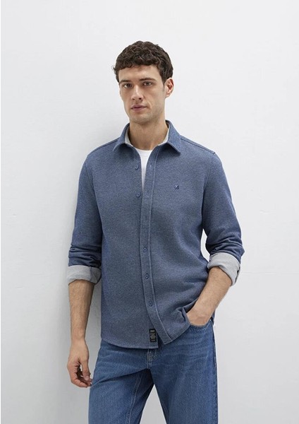 M Logo Nakışlı Lacivert Örme Gömlek 0211763-70718