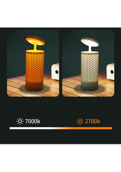 Glampıng Taşınabilir & Asılabilir Teleskopik LED Kamp Lambası — Atmosfer + Aydınlatma, Çok Fonksiyonlu (3500MA)