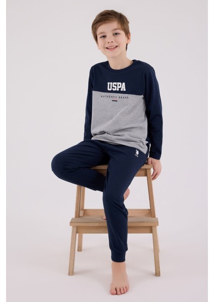 U.s. Polo Assn Uzun Kol Pijama Takım US2220-4 Lacivert