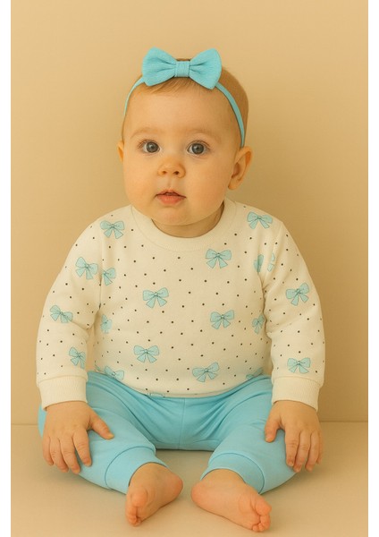 Kız Çocuk Kurdele Desenli Pamuklu 2'li Pijama Takımı fiyatları