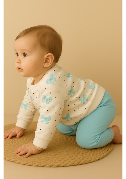 Kız Çocuk Kurdele Desenli Pamuklu 2'li Pijama Takımı modelleri