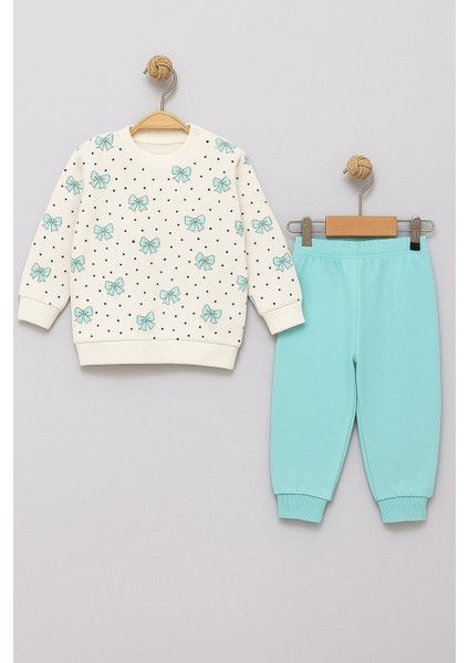 Kız Çocuk Kurdele Desenli Pamuklu 2'li Pijama Takımı indirimleri