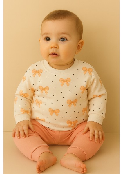 Kız Çocuk Kurdele Desenli Pamuklu 2'li Pijama Takımı modelleri