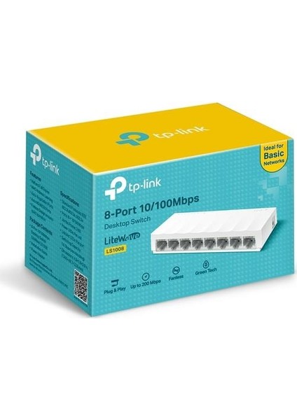 Tp-Lınk LS1008 8 Port 10/100 Yonetılemez Desktop Swıtch Plastik Kasa