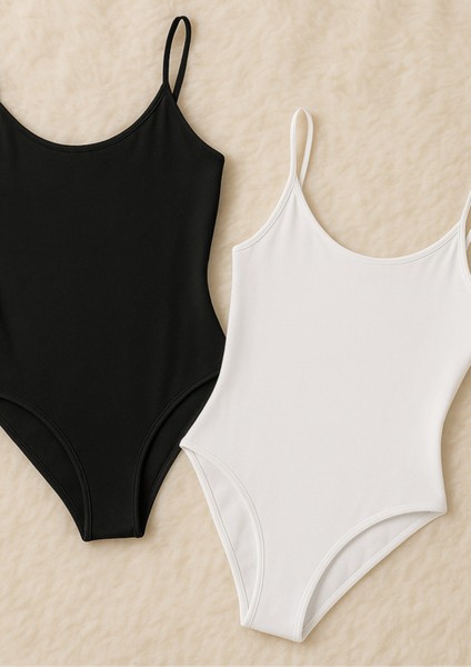 Kadın Giyim Ip Askılı Likralı Penye 2 Adet Çıtçıtlı Body LL.K60.O012.001