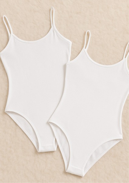 Kadın Giyim Ip Askılı Likralı Penye 2 Adet Çıtçıtlı Body LL.K60.O012.001