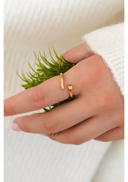 Gold Renk Dalgalı ve Açık Uçlu 2'li Kadın Yüzük Seti fırsatları