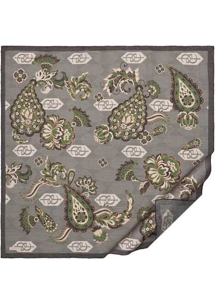 Ipekevi Desenli Tensel Eşarp Gri Füme