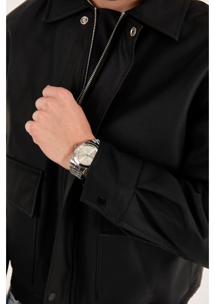 X-2014 Bel Lastikli Içi Kapitone Deri Mont